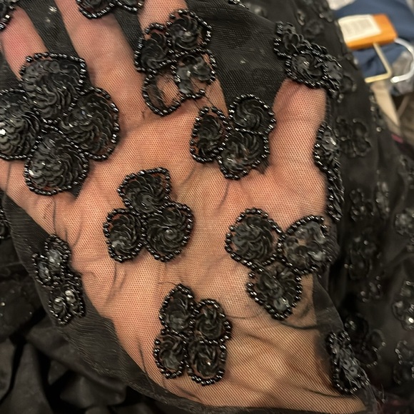 MAC DUGGAL Dress Size 8 Evening Gown Sequin Black Cap Sleeve Beaded NEW - Picture 15 of 17